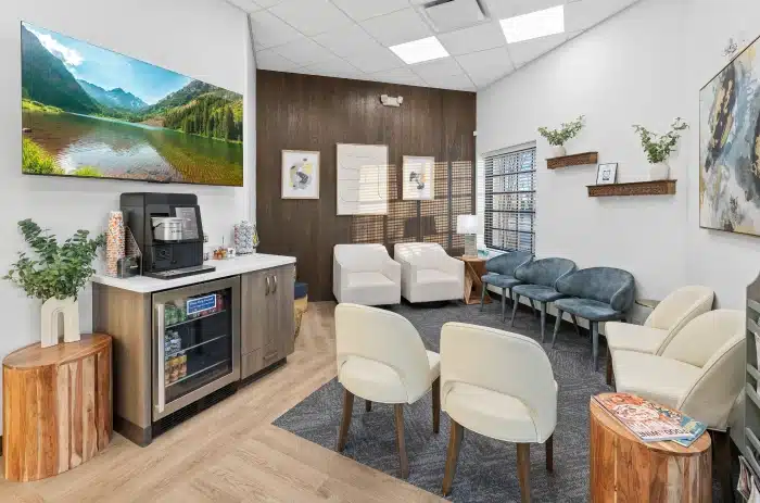 Comfortable dental office waiting area